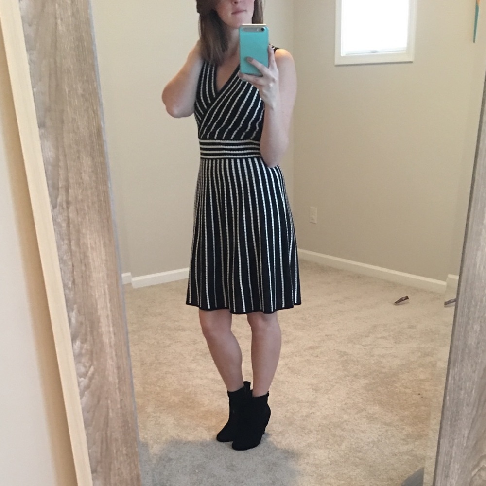 Calvin Klein Black & White wrap dress S